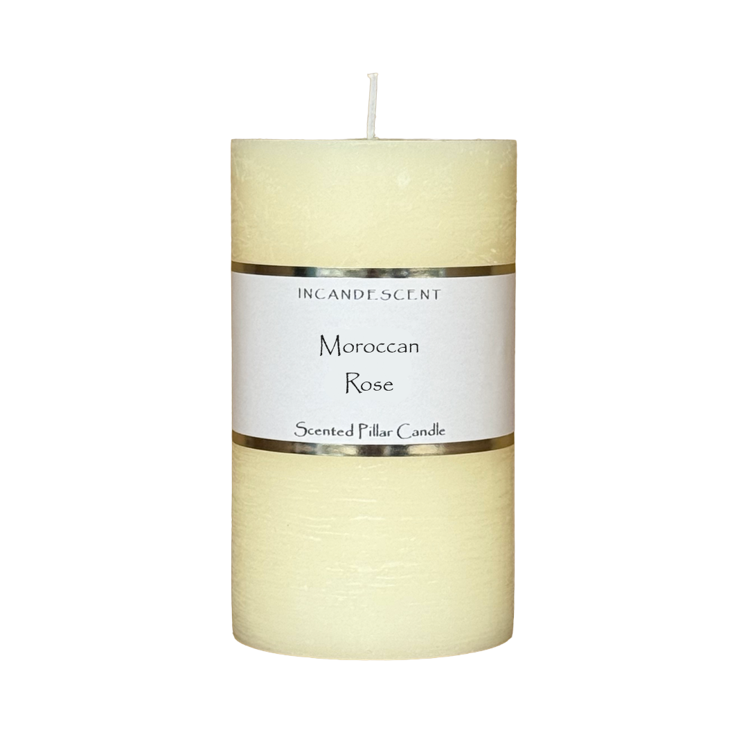 MOROCCAN ROSE rustic pillar candle