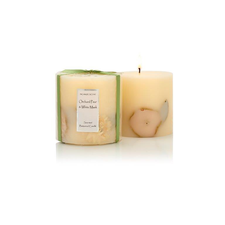 ORCHARD PEAR & WHITE MUSK 100mm botanical candle