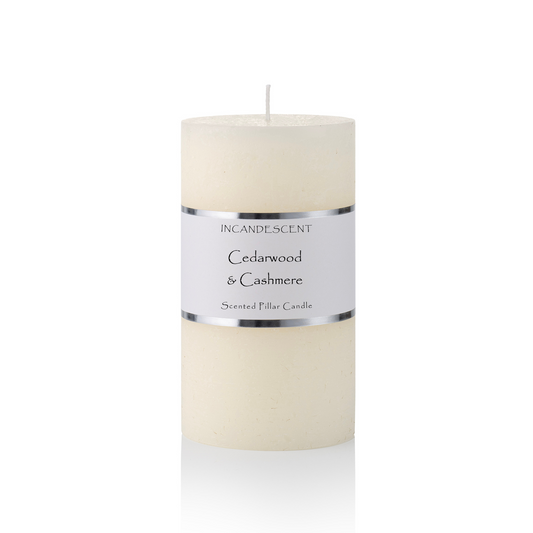 CEDARWOOD & CASHMERE rustic pillar candle