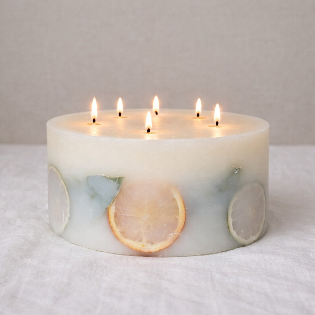 LIME BASIL & MANDARIN 200mm 6 wick botanical candle