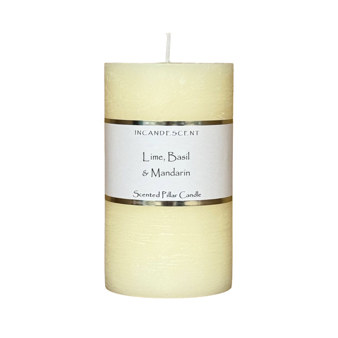 LIME BASIL & MANDARIN rustic pillar candle