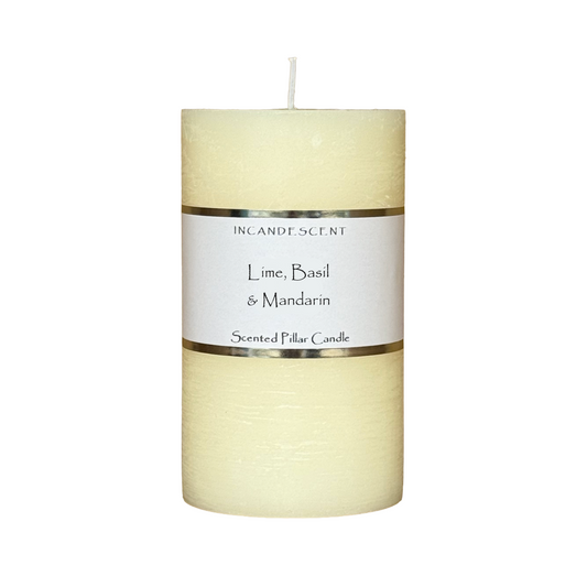 LIME BASIL & MANDARIN rustic pillar candle