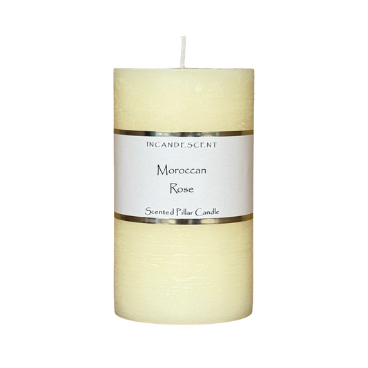 MOROCCAN ROSE rustic pillar candle
