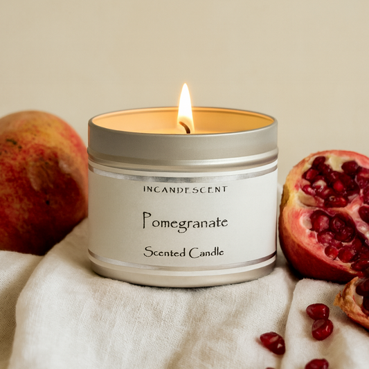 POMEGRANATE tin candle 200g