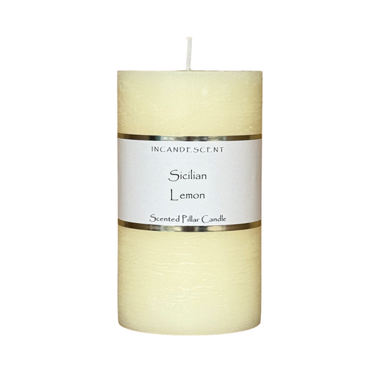 SICILIAN LEMON rustic pillar candle