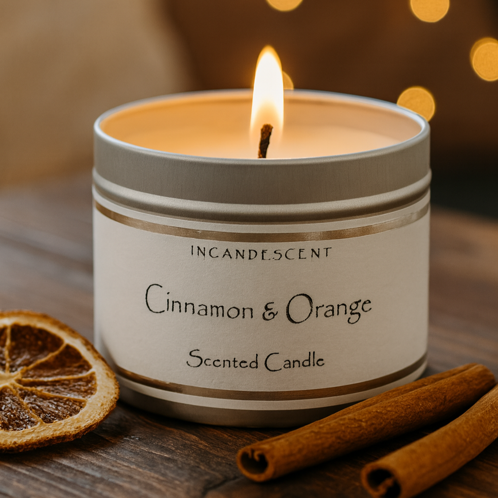 CINNAMON & ORANGE tin candle 200g